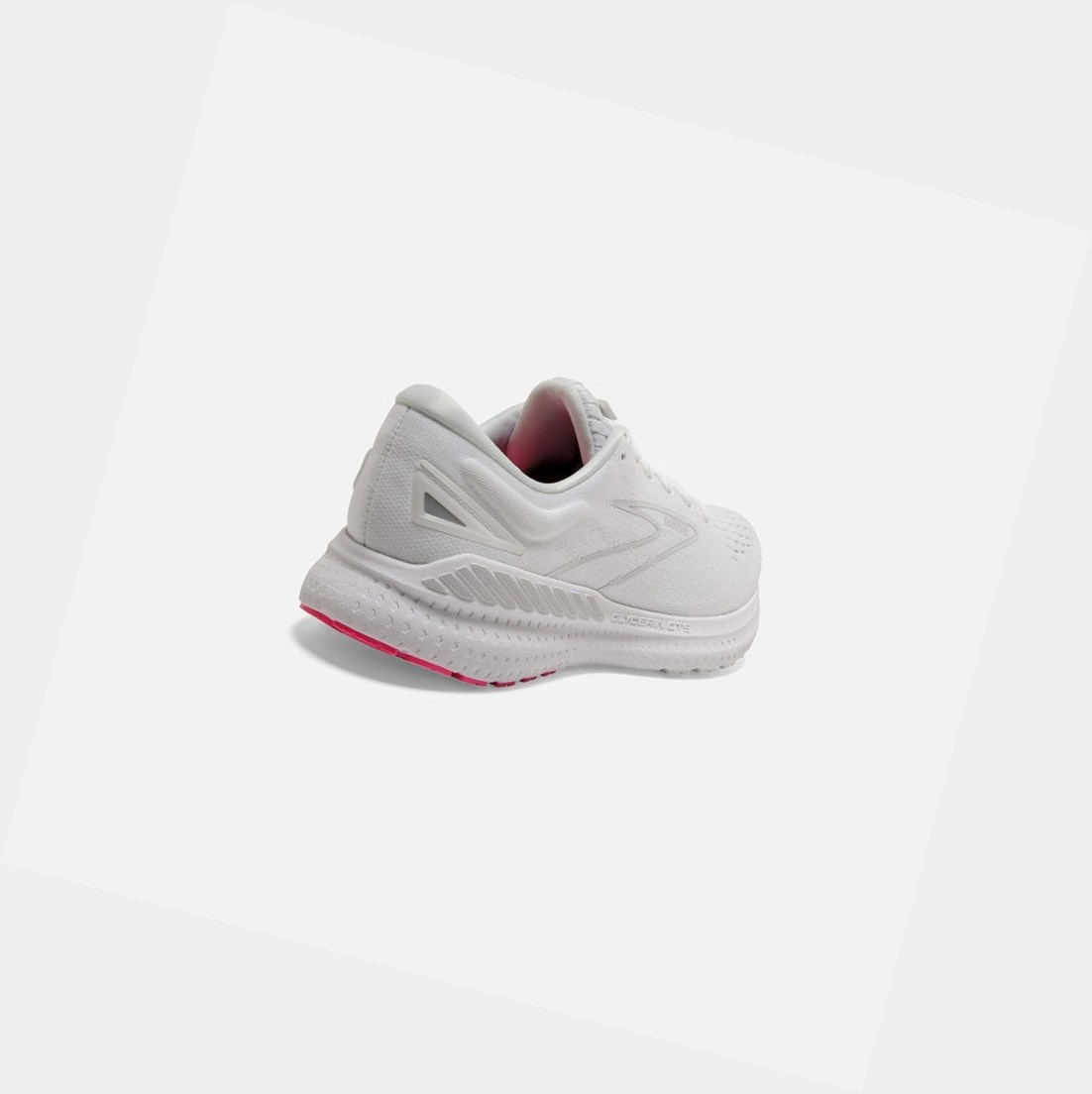 Brooks Glycerin GTS 19 Women's Road Running Shoes White-Pink / Luna Rock | RJZV-56240