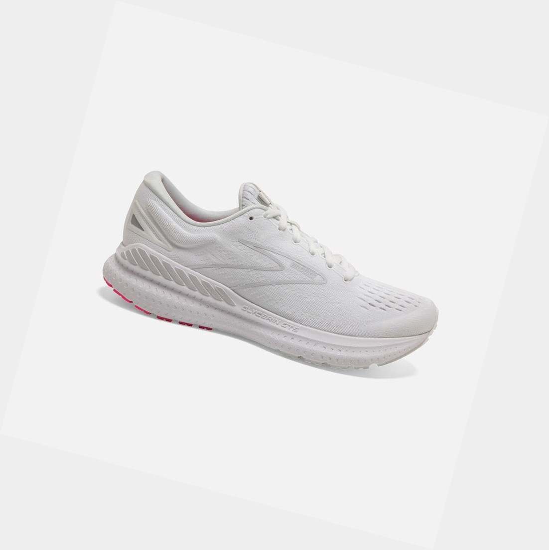 Brooks Glycerin GTS 19 Women\'s Road Running Shoes White-Pink / Luna Rock | RJZV-56240