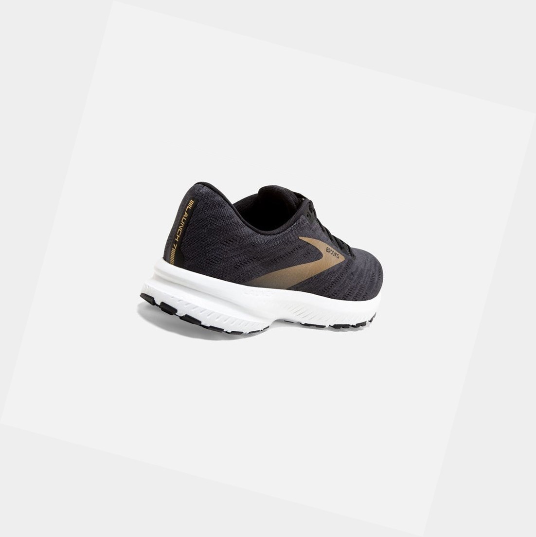 Brooks Launch 7 Men's Road Running Shoes Ebony / Black / Gold | SBIX-73920
