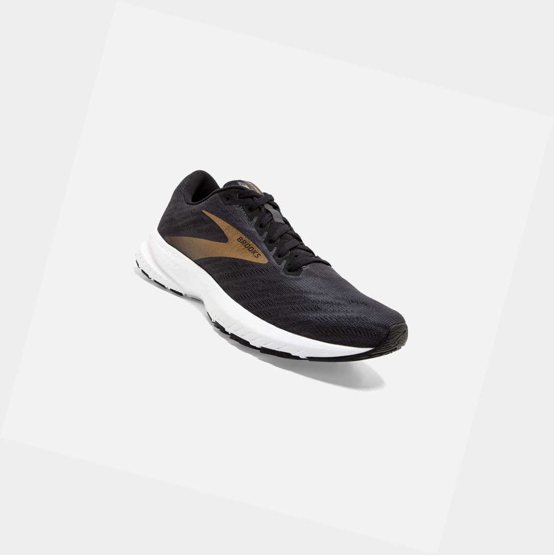 Brooks Launch 7 Men's Road Running Shoes Ebony / Black / Gold | SBIX-73920