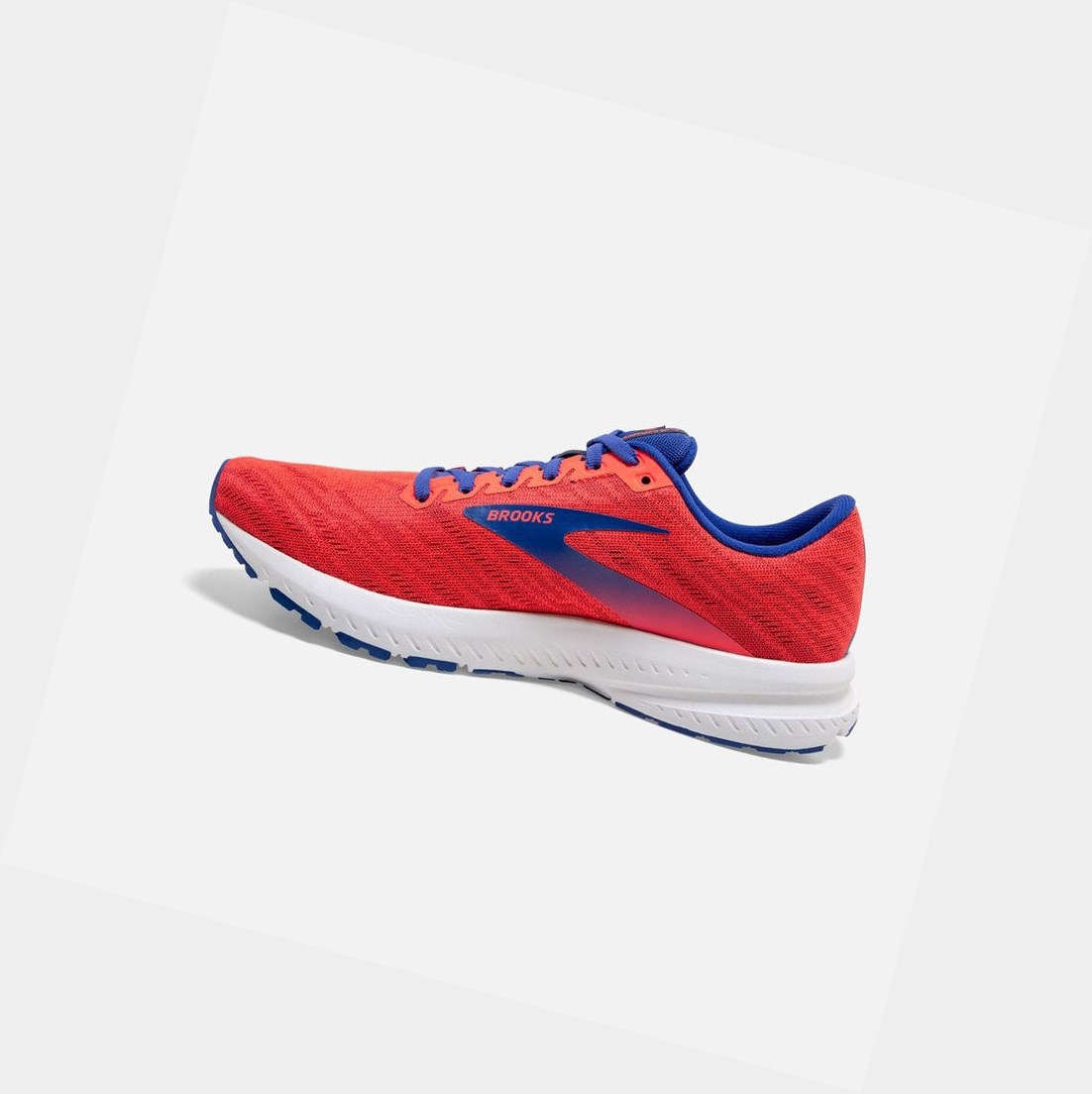 Brooks Launch 7 Women's Road Running Shoes Coral / Claret / Blue | FRPG-08314