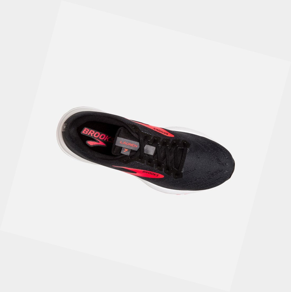 Brooks Launch 7 Women's Road Running Shoes Ebony / Black / Coral | NODY-69034