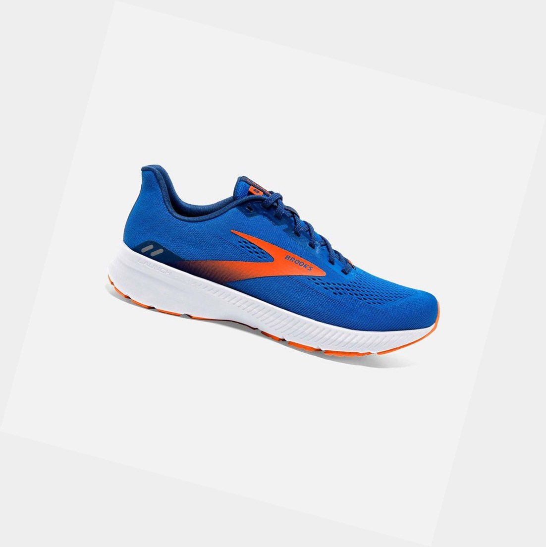 Brooks Launch 8 Men\'s Road Running Shoes Blue / Orange / White | MOUX-86130