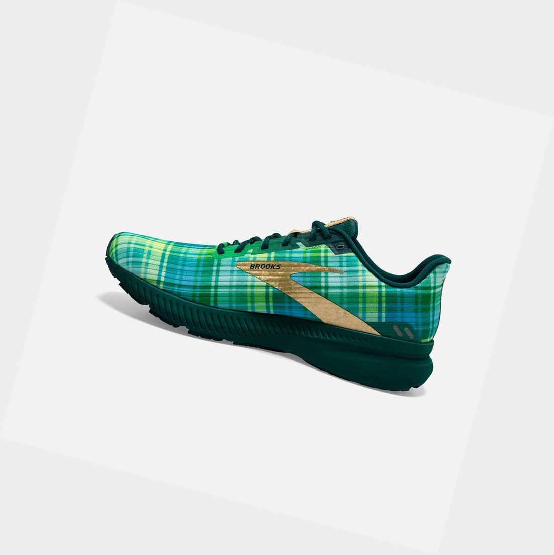 Brooks Launch 8 Men's Road Running Shoes Fern Green / Metallic Gold / Deep | TQOR-29356