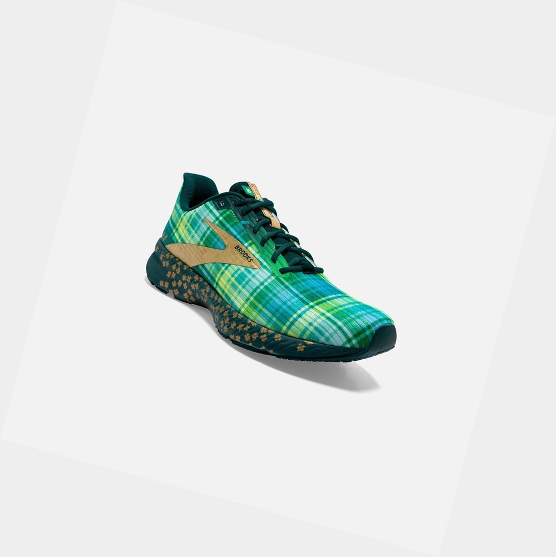Brooks Launch 8 Men's Road Running Shoes Fern Green / Metallic Gold / Deep | TQOR-29356