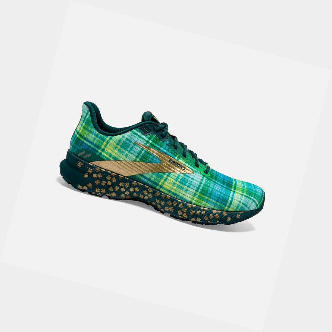 Brooks Launch 8 Men\'s Road Running Shoes Fern Green / Metallic Gold / Deep | VFEM-40129