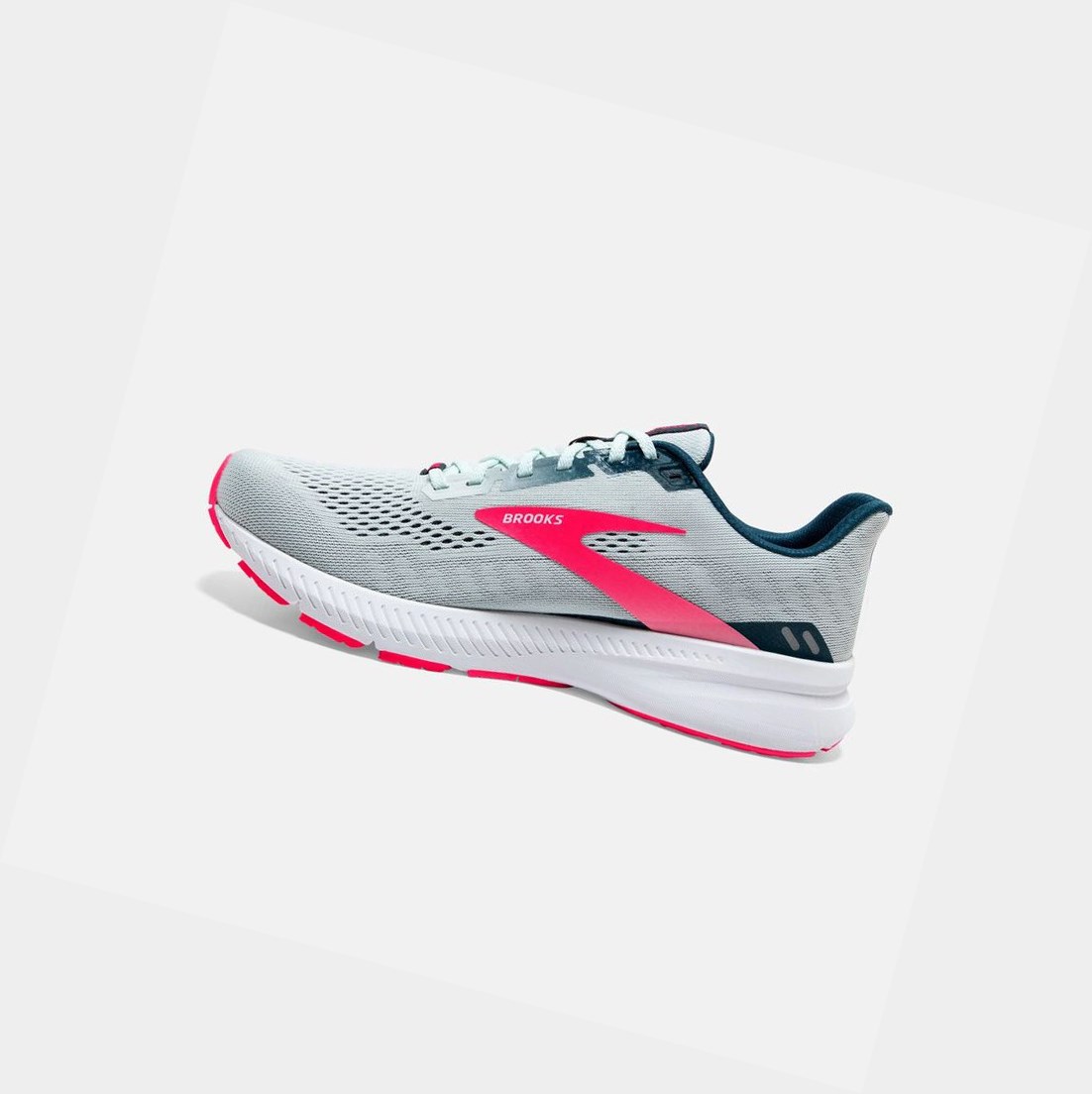 Brooks Launch 8 Women's Road Running Shoes Ice Flow / Navy / Pink | MDUT-12603