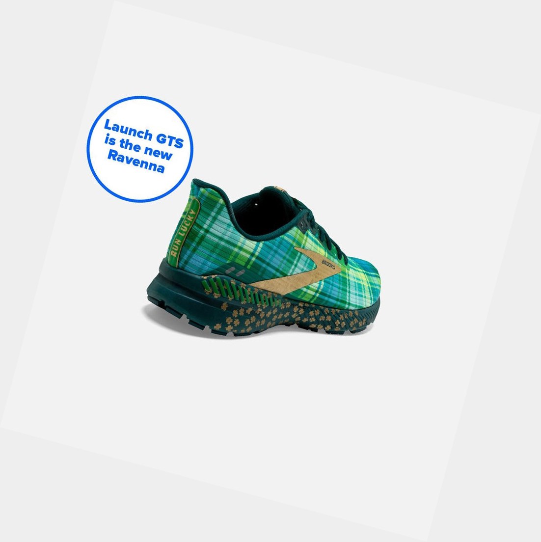 Brooks Launch GTS 8 Men's Road Running Shoes Fern Green / Metallic Gold / Deep Teal | SEIO-52830
