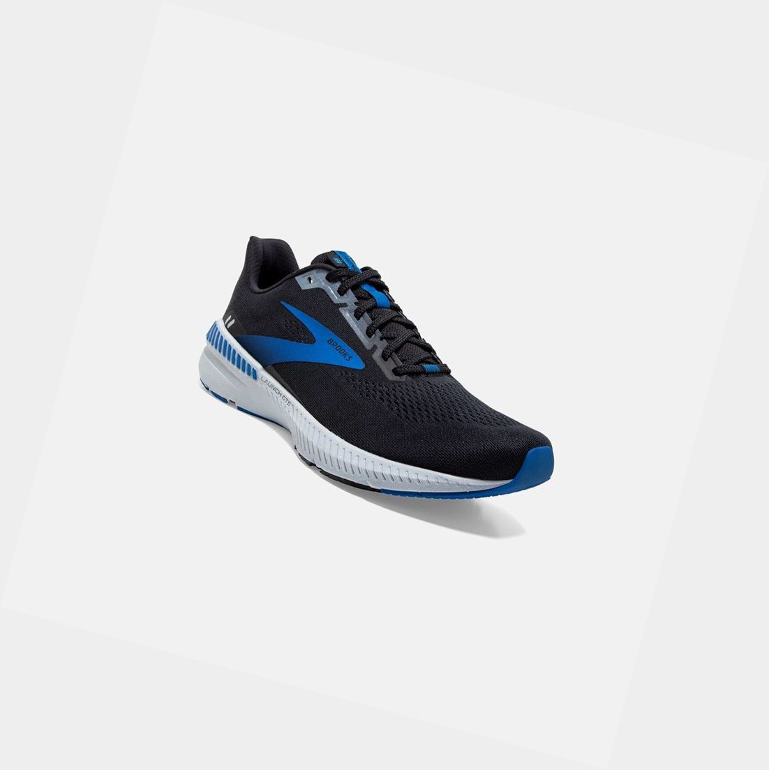 Brooks Launch GTS 8 Men's Road Running Shoes Black / Grey / Blue | VRGU-78423