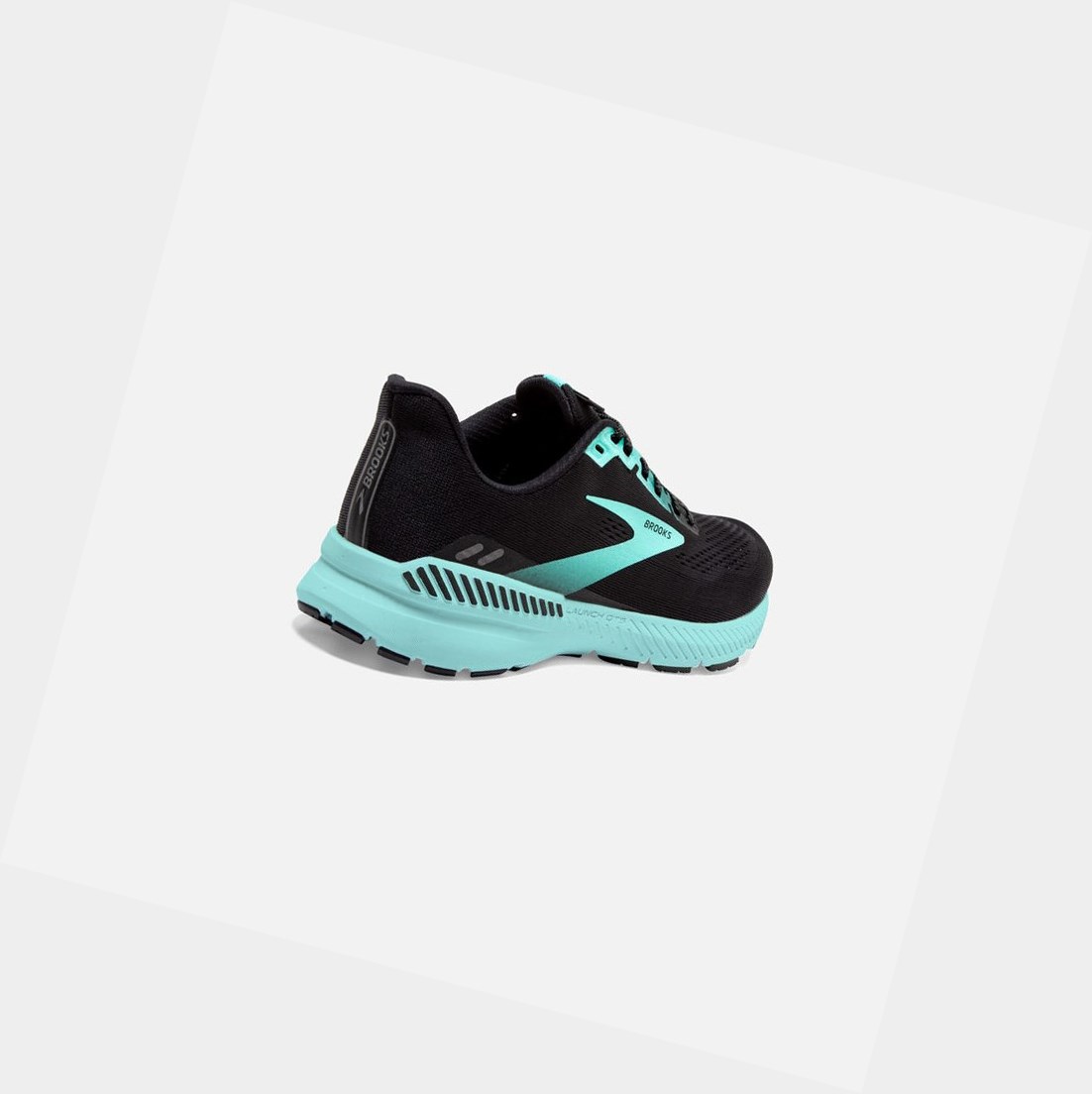 Brooks Launch GTS 8 Women's Road Running Shoes Black / Ebony / Blue Tint | ZYDE-63179
