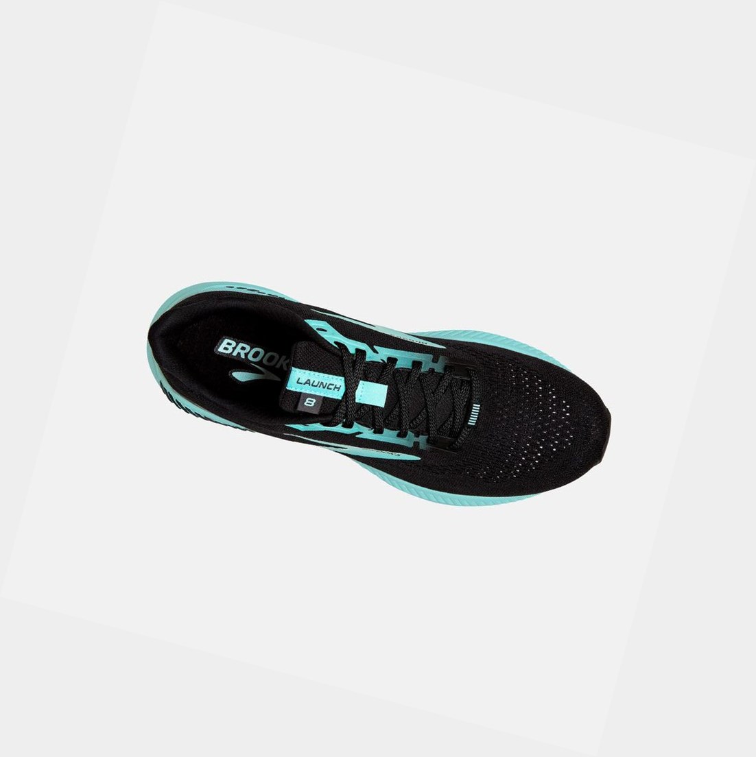 Brooks Launch GTS 8 Women's Road Running Shoes Black / Ebony / Blue Tint | ZYDE-63179