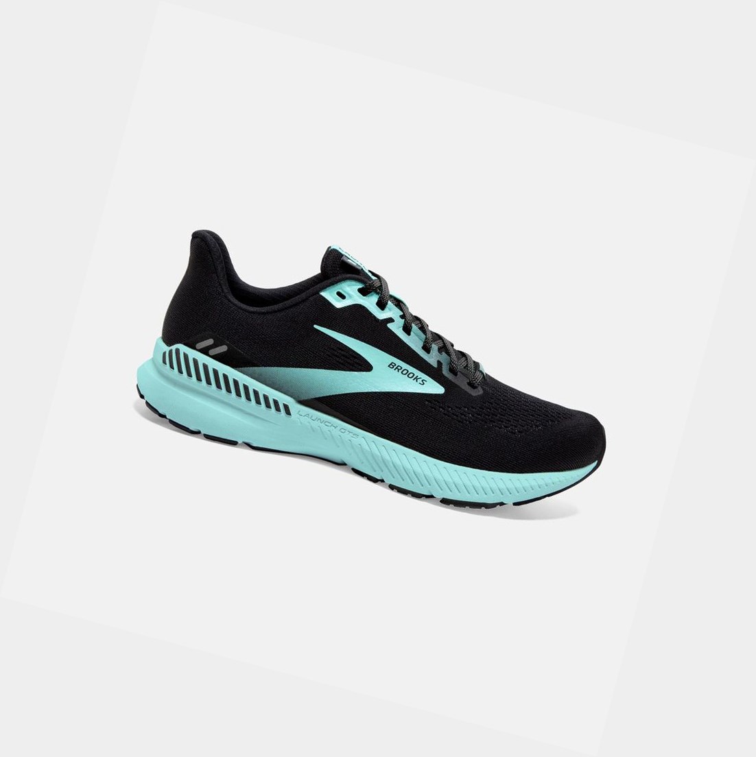 Brooks Launch GTS 8 Women\'s Road Running Shoes Black / Ebony / Blue Tint | ZYDE-63179