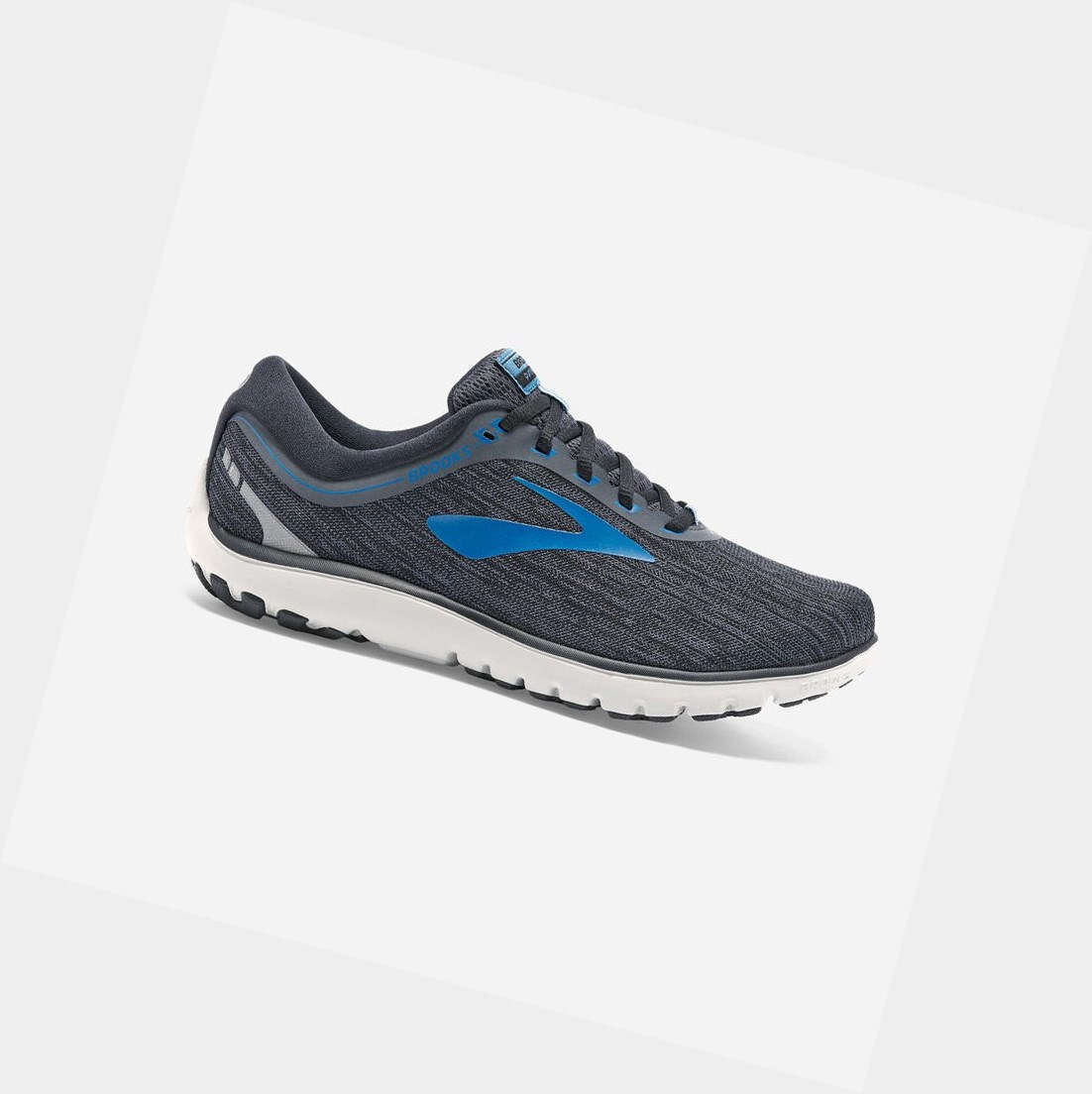 Brooks PureFlow 7 Men\'s Road Running Shoes Black / Ebony / Deep Water | VPLK-94301
