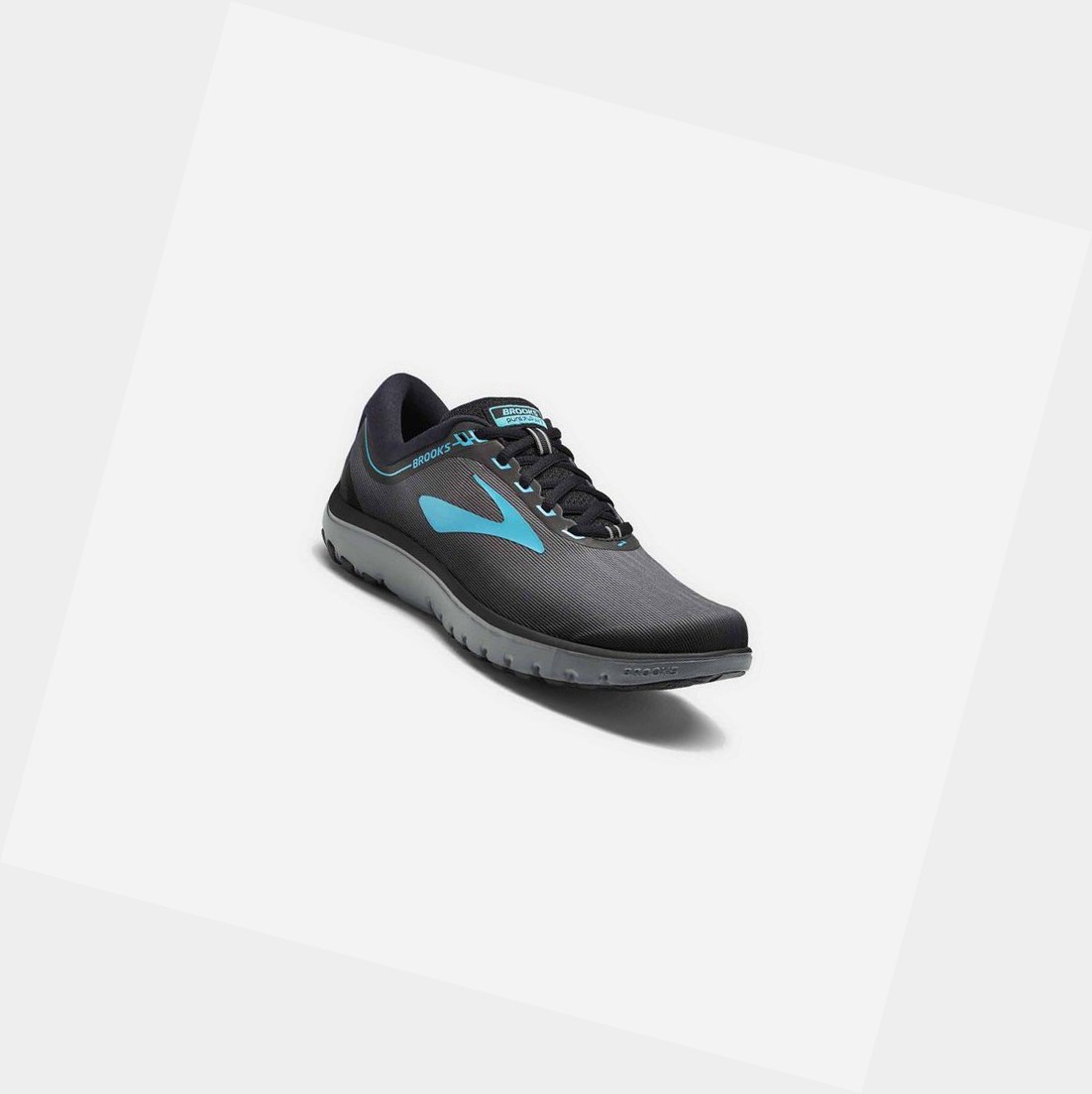 Brooks PureFlow 7 Women's Road Running Shoes Grey / Black / Green | KUOL-83905