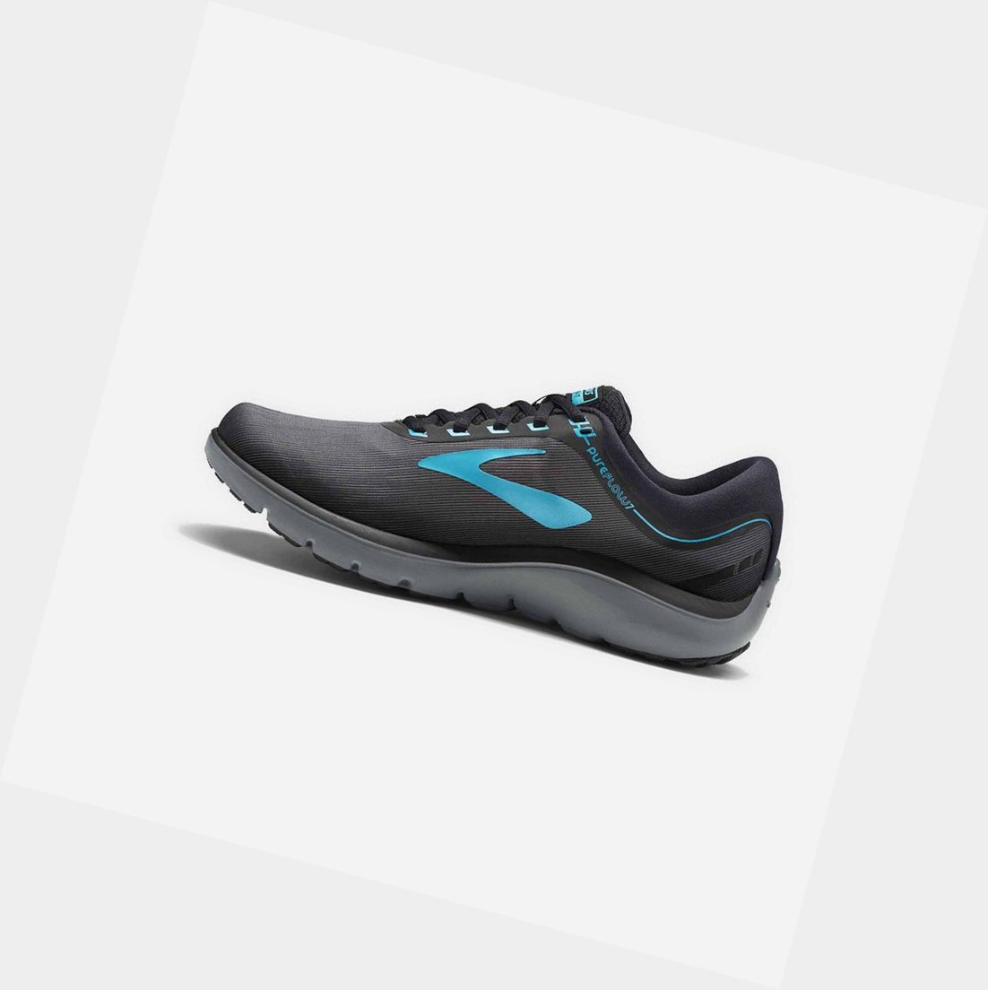 Brooks PureFlow 7 Women's Road Running Shoes Grey / Black / Green | KUOL-83905