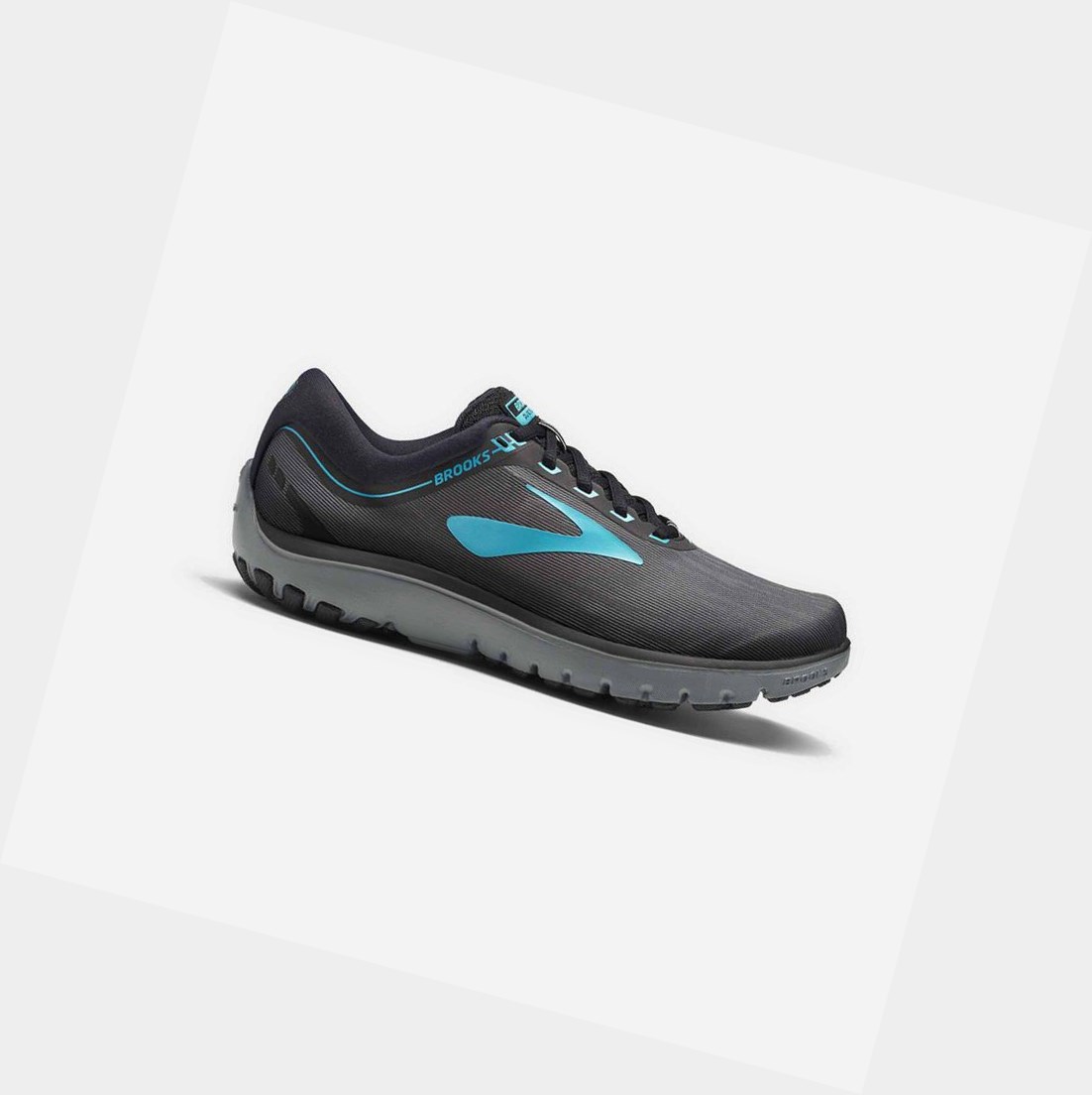 Brooks PureFlow 7 Women\'s Road Running Shoes Grey / Black / Green | KUOL-83905
