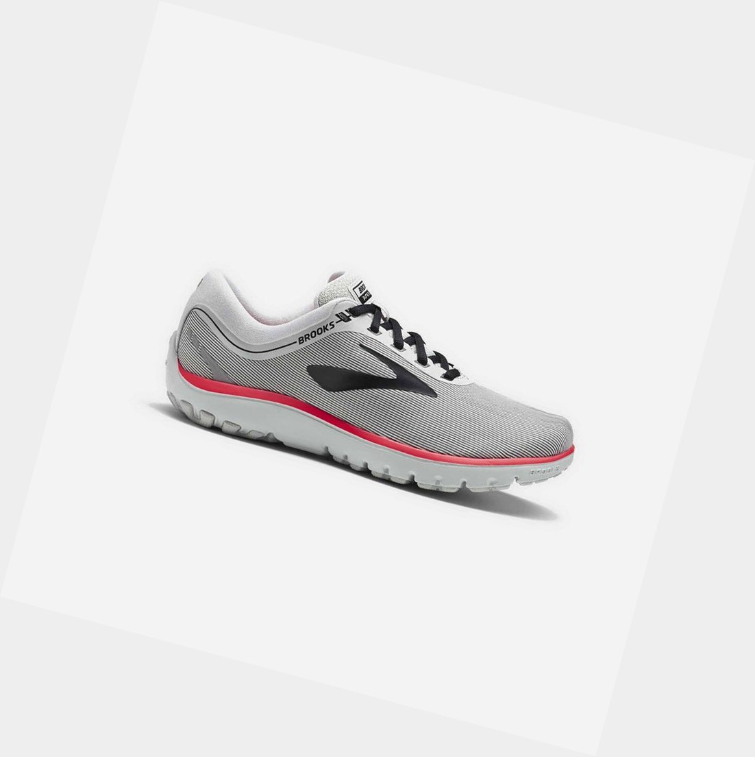 Brooks PureFlow 7 Women\'s Road Running Shoes Grey / Black / Pink | WAXO-90375