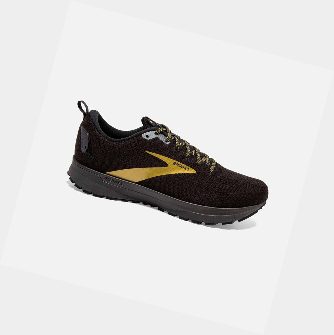 Brooks Revel 4 Men\'s Road Running Shoes Black / Gold | PUVN-98645