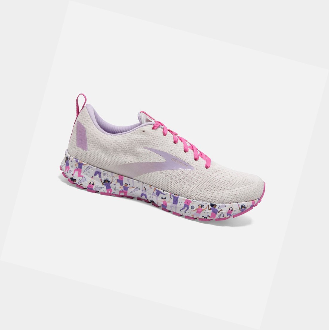 Brooks Revel 4 Women\'s Road Running Shoes White / Lilac / Pink | HLAT-86905