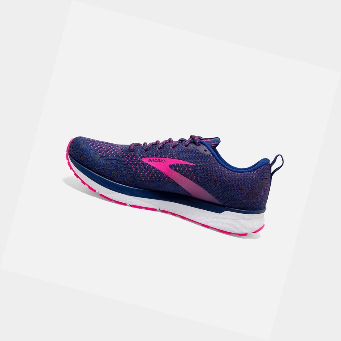 Brooks Revel 4 Women's Road Running Shoes Blue / Ebony / Pink | JUQR-63412
