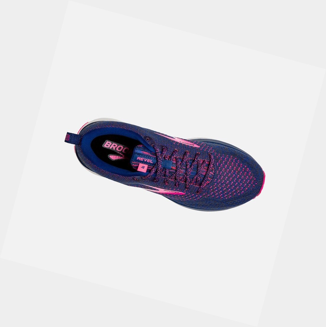 Brooks Revel 4 Women's Road Running Shoes Blue / Ebony / Pink | JUQR-63412