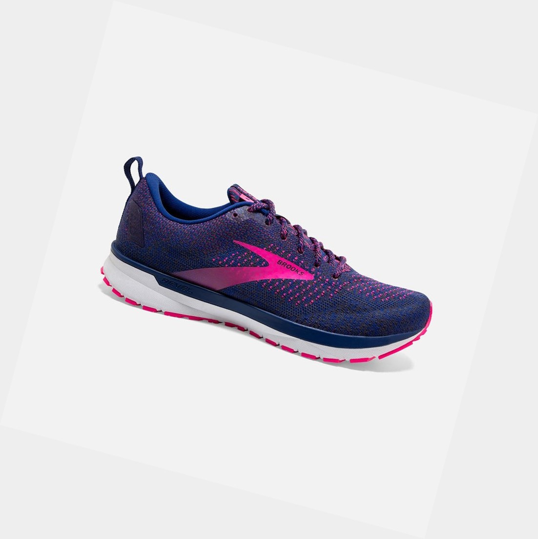 Brooks Revel 4 Women\'s Road Running Shoes Blue / Ebony / Pink | JUQR-63412