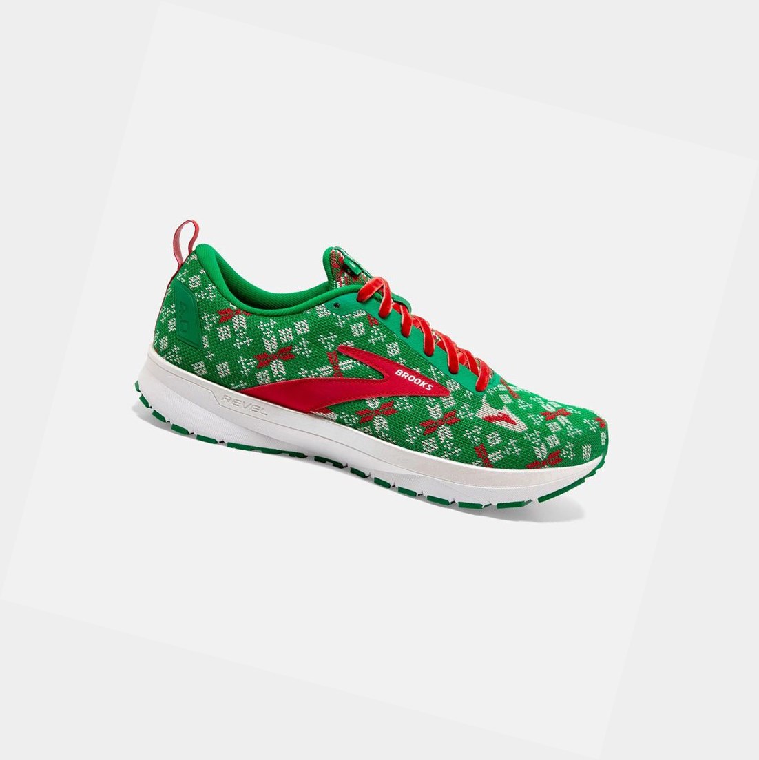 Brooks Revel 4 Women\'s Road Running Shoes Jolly Green / Red / Bright White | YLCV-02968