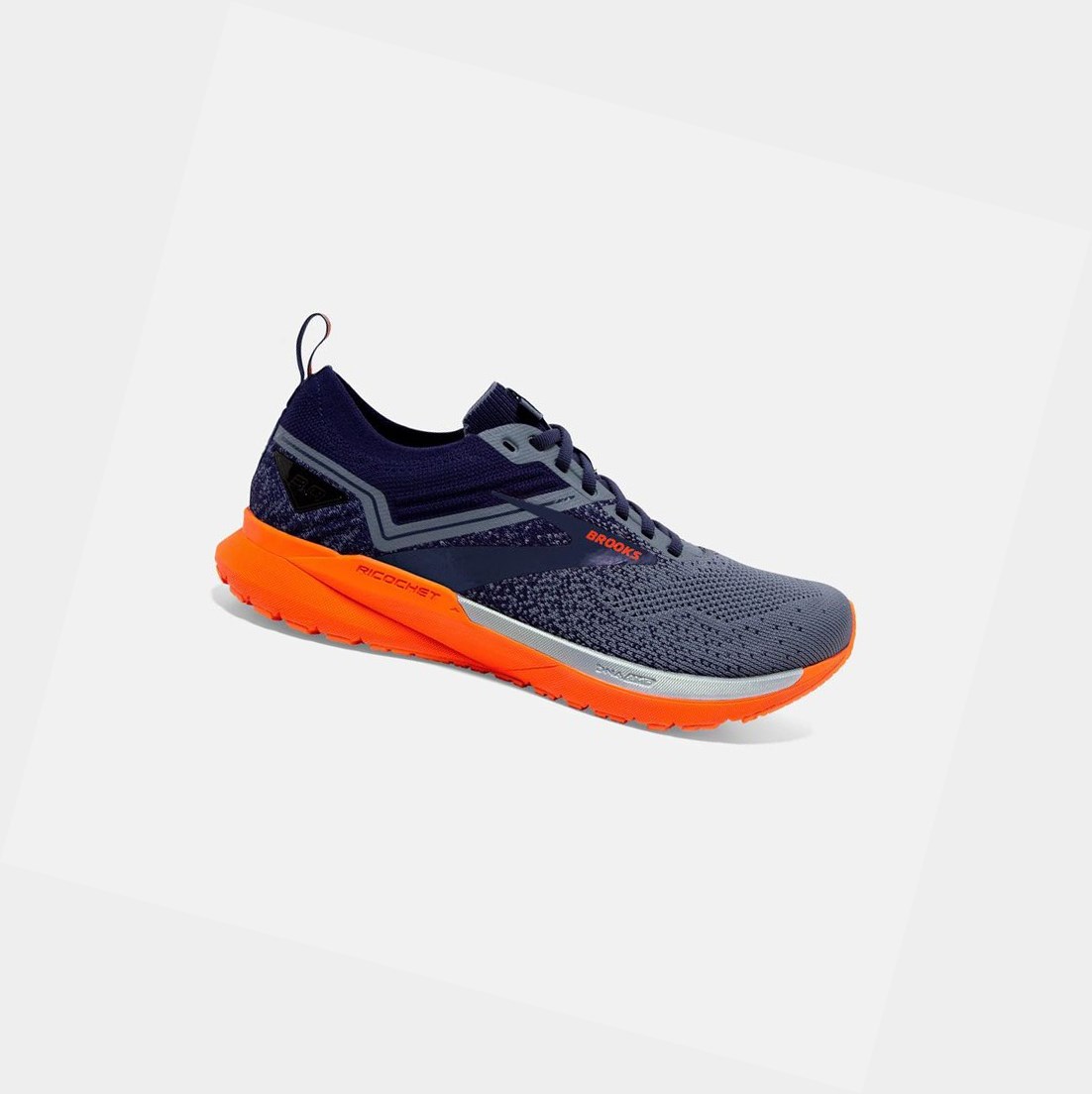 Brooks Ricochet 3 Men\'s Road Running Shoes Navy / Grey / Scarlet | QGWI-37518