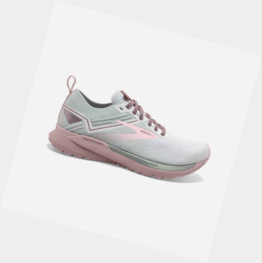 Brooks Ricochet 3 Women\'s Road Running Shoes White / Ice / Primrose Pink | BJLQ-74950