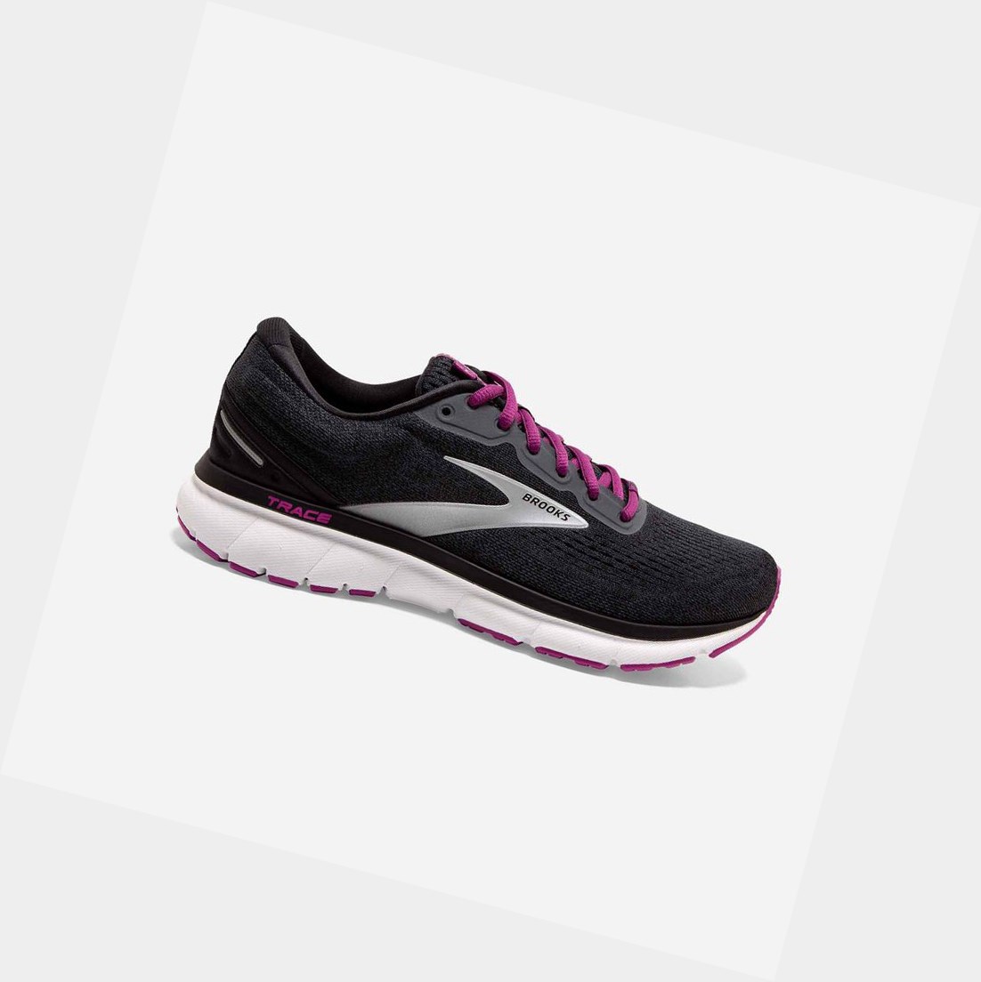 Brooks Trace Women\'s Road Running Shoes Ebony / Black / Wood Violet | BZPN-73109